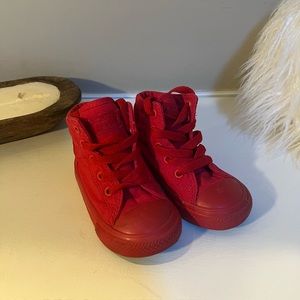 Red baby/kids converse shoes
